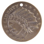  チャームパーツ リバティインディアンコイン P254