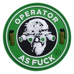 ミリタリーワッペン Operator As Fuck ジョークパッチ PVC素材 ベルクロ