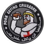 ミリタリーパッチ Pork Eating Crusader 十字軍 ベルクロ 刺繍