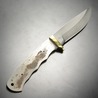 Knifemaking ナイフブレード Hunter ドロップポイント 真鍮ガード付き BL-7702