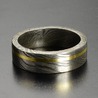 MARBLES 指輪 ダマスカス鋼 リングケース付き 真鍮インレイ