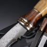 ダマスカス ククリナイフ 小型ナイフ2本/専用レザーシース付き DM1134