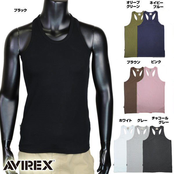 AVIREX タンクトップ 無地 デイリー バッククロス