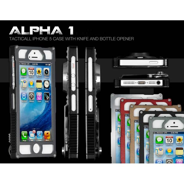 iPhoneSE スマホケース ALPHA1 ナイフツール付