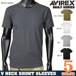 AVIREX Tシャツ 半袖 Vネック 無地 デイリー