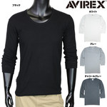 AVIREX 7分袖Tシャツ 無地 デイリー Uネック