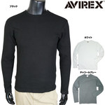 AVIREX Tシャツ 長袖 デイリー クルーネック ミニワッフル