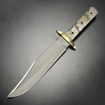 Knifemaking ナイフブレード 真鍮製ガード付き ステンレス製 クリップポイント BL7