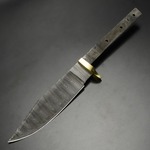 Knifemaking ナイフブレード 真鍮製ガード付き ダマスカス鋼 ハンター BL121