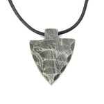 MARBLES ペンダント 矢じり型 ダマスカス鋼 収納ケース付き