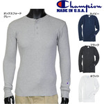 チャンピオン Tシャツ 長袖 へンリーネック 無地