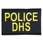 ポリスワッペン POLICE DHS 国土安全保障省イエロー LE装備 ベルクロ