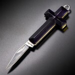 【訳あり商品】ROUGHRIDER ペンダントナイフ 折りたたみ式 ミニナイフ 十字架 パープル