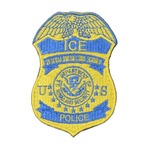 ポリスワッペン ICE POLICE バッジ型 移民・関税執行局 イエロー LE装備 ベルクロ