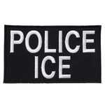 ポリスワッペン POLICE ICE 移民・関税執行局 ホワイト LE装備 ベルクロ