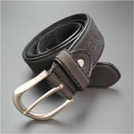 レザーベルト エンボスロゴ USA イーグル ブラック