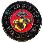 ピンバッジ USMC ラウンド型 ブラック レッド