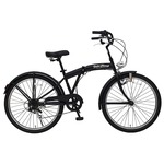 【直送 代引き不可】MIMUGO 折り畳み自転車 FIELD CHAMP 26インチ アンティークバイク MG-FCP266BC マットブラック