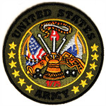 ミリタリーワッペン US ARMY 1775 丸型 熱圧着式