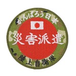 自衛隊グッズ 刺繍パッチ 災害派遣 陸自丸型 グロー 両面ベルクロ付き PG4-TN