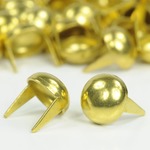 ラウンド型 スタッズ 2爪 ハンドクラフト材 直径10mm 高さ11mm ブラス