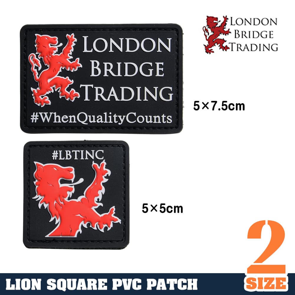 LBT ワッペン Lion Square パッチ 角型 ロゴマーク PVC素材 ベルクロ