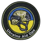 BRITKITUSA ワッペン Ukraine Aid Ops ロゴパッチ ウクライナ援助作戦 ベルクロシート付き