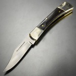 ハンドメイド 折りたたみナイフ ロックバック式 ステンレス製 クリップポイント