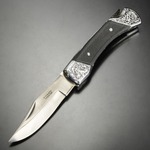 ハンドメイド 折りたたみナイフ 樹脂ハンドル 柄色メッキ装飾