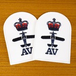 イギリス軍放出品 ワッペン ROYAL NAVY ホワイト 部隊章ワッペン 2枚組