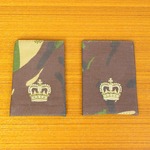 イギリス軍放出品 筒形肩章 DPM迷彩 陸軍階級章 王冠マーク 2枚組