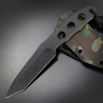 Makkari knives スケルトンナイフ 間狩純平作 ラプトルタントー 黒ブレード 樹脂製シース付き