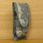 米軍放出品 ライフルマガジンポーチ MOLLE II 前後2連 M4/AR15 フラップ付き ACU/UCP迷彩