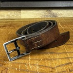 スイス軍放出品 レザーベルト ベルト穴隠しなし ピンベルトバックル