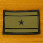 チェコ軍放出品 ワッペン 階級章 准尉1 星1個 細線あり ベルクロ付き OD