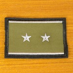 チェコ軍放出品 ワッペン 階級章 上級准尉2 星2個 細線あり ベルクロ付き OD