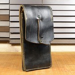 フランス軍放出品 マガジンポーチ MAT49 32発マガジン用 レザー製 ベルトループ付