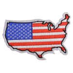 ミリタリーワッペン 星条旗 アメリカ合衆国地図 熱圧着式