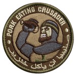 ミリタリーパッチ Pork Eating Crusader 十字軍 ベルクロ 刺繍