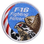 ミリタリーワッペン F16 ファイティング・ファルコン 星条旗 ベルクロ