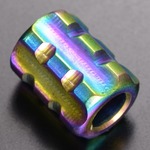 チタンビーズ 円柱形 6カット 切れ込み ナイフストラップ用 パーツ