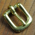 真鍮製 D型バックル 帆型美錠 ベルトバックル