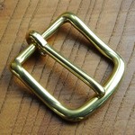 真鍮製 D型バックル 帆型美錠 ベルトバックル