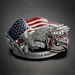 ベルトバックル 消防隊 イーグル 星条旗 REAL AMERICAN HERO