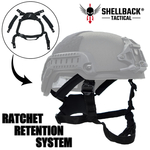 SHELLBACK TACTICAL ヘルメット用ストラップ ワイヤー内蔵 ラチェットダイヤル式