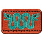 式神屋 フォークロア刺繍パッチ アステカ 双頭の蛇 SGY2