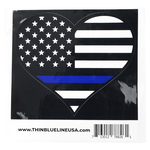 THIN BLUE LINE USA ステッカー Thin Blue Line Sticker ハート形 ビニール素材