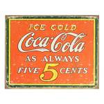 ブリキ看板 コカコーラ Coke Always Five Cents