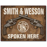 ブリキ看板 S&W スポークン ヒア 1792