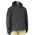 WOSPORT ソフトシェルジャケット 防風/透湿撥水/保温 フード付き ブラック WUN15